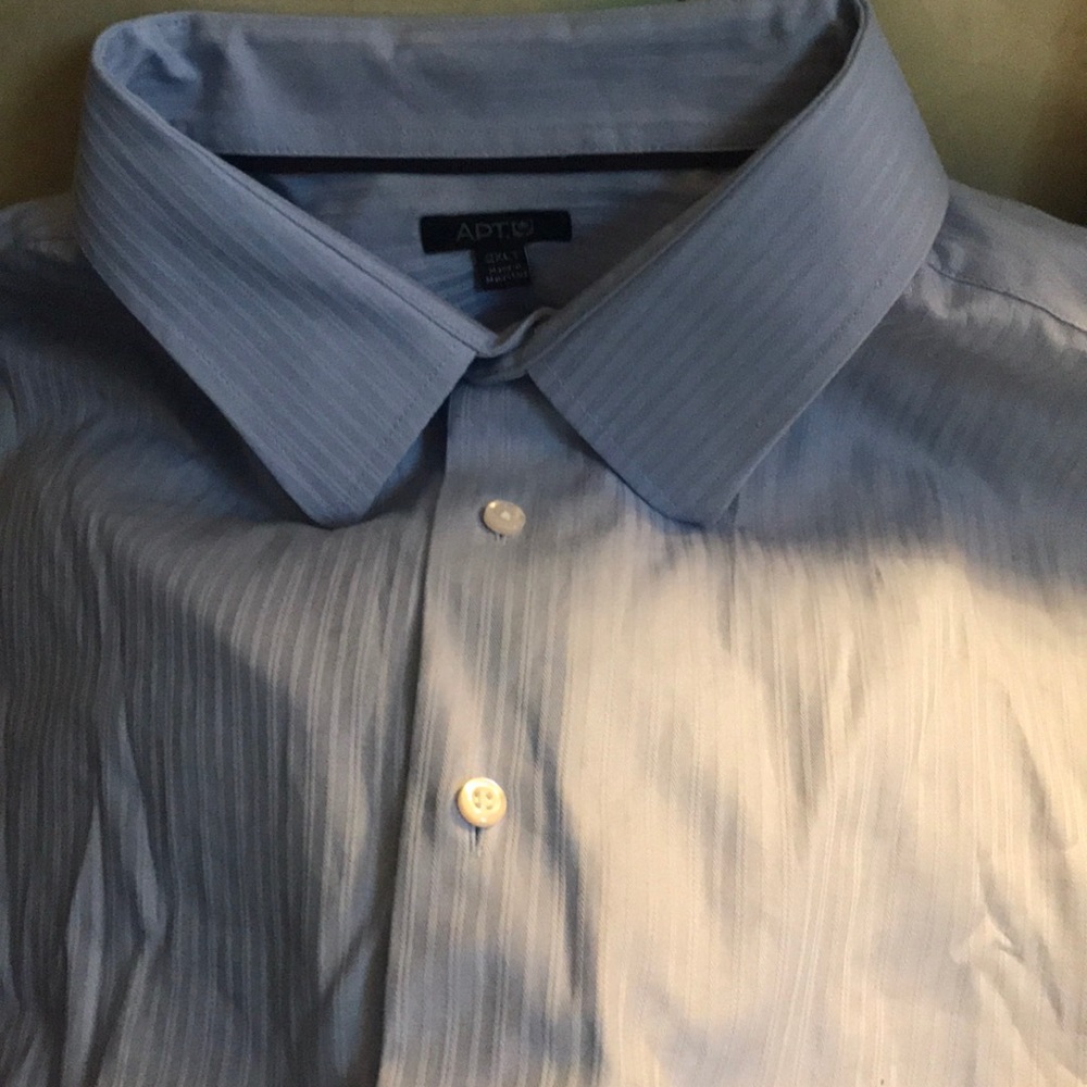 NWT sz 2xlt blue stripe shirt by apt 9 long sleeves